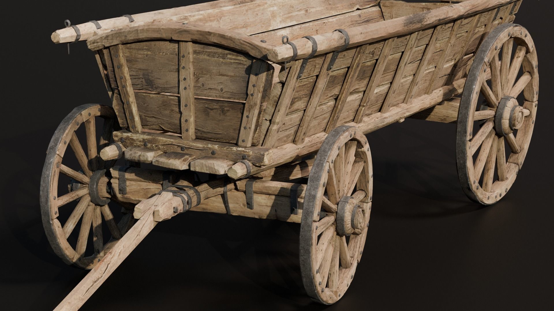 Wagon Medieval 3D model_1