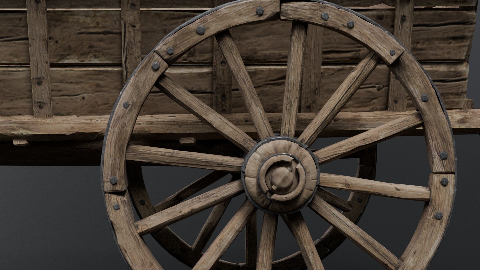 Wagon Medieval 3D model_9