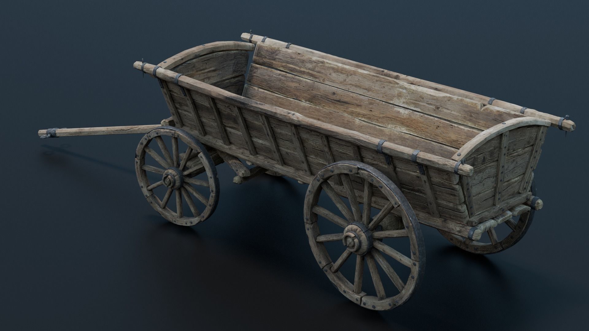 Wagon Medieval 3D model_7