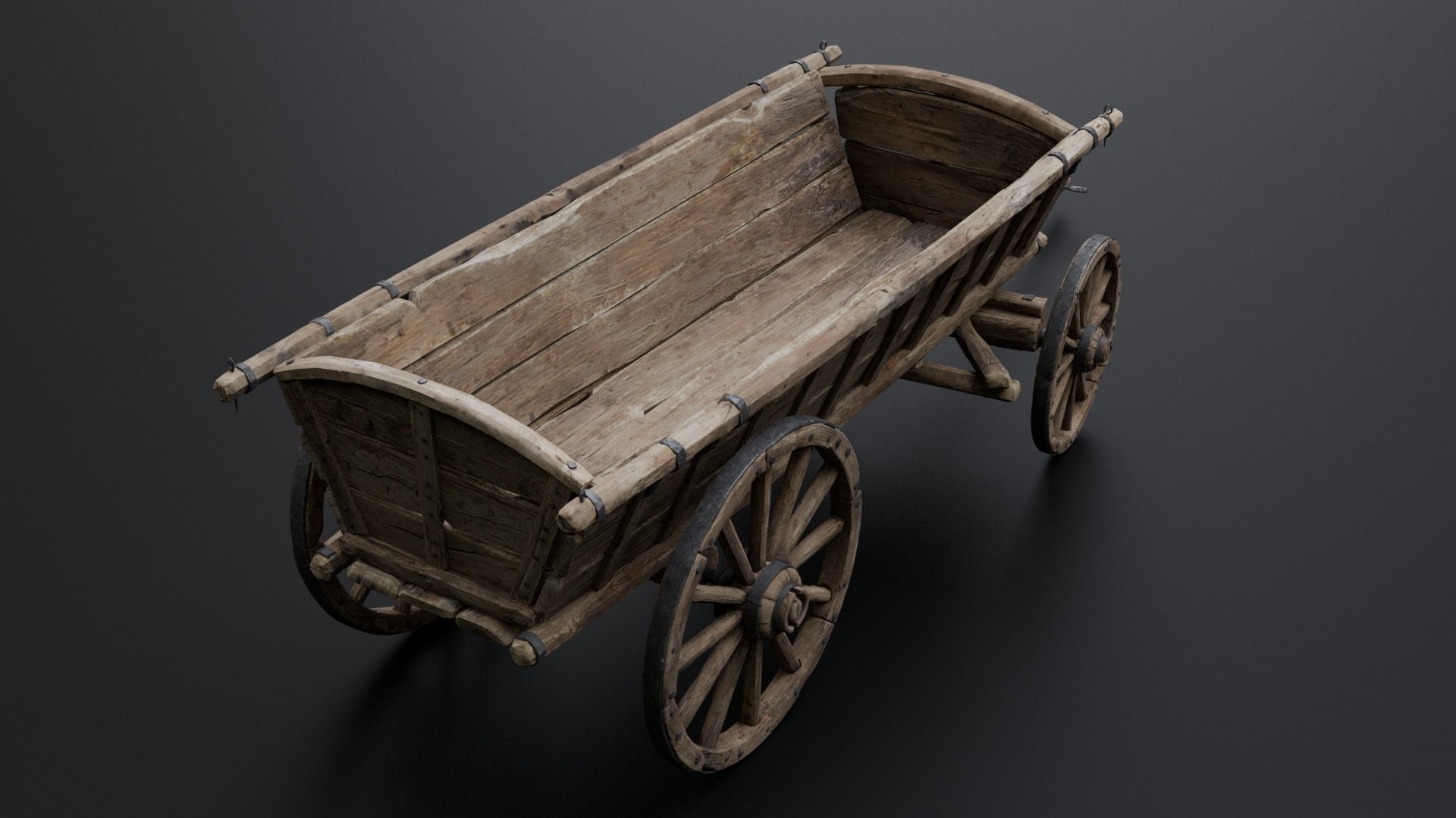 Wagon Medieval 3D model_5