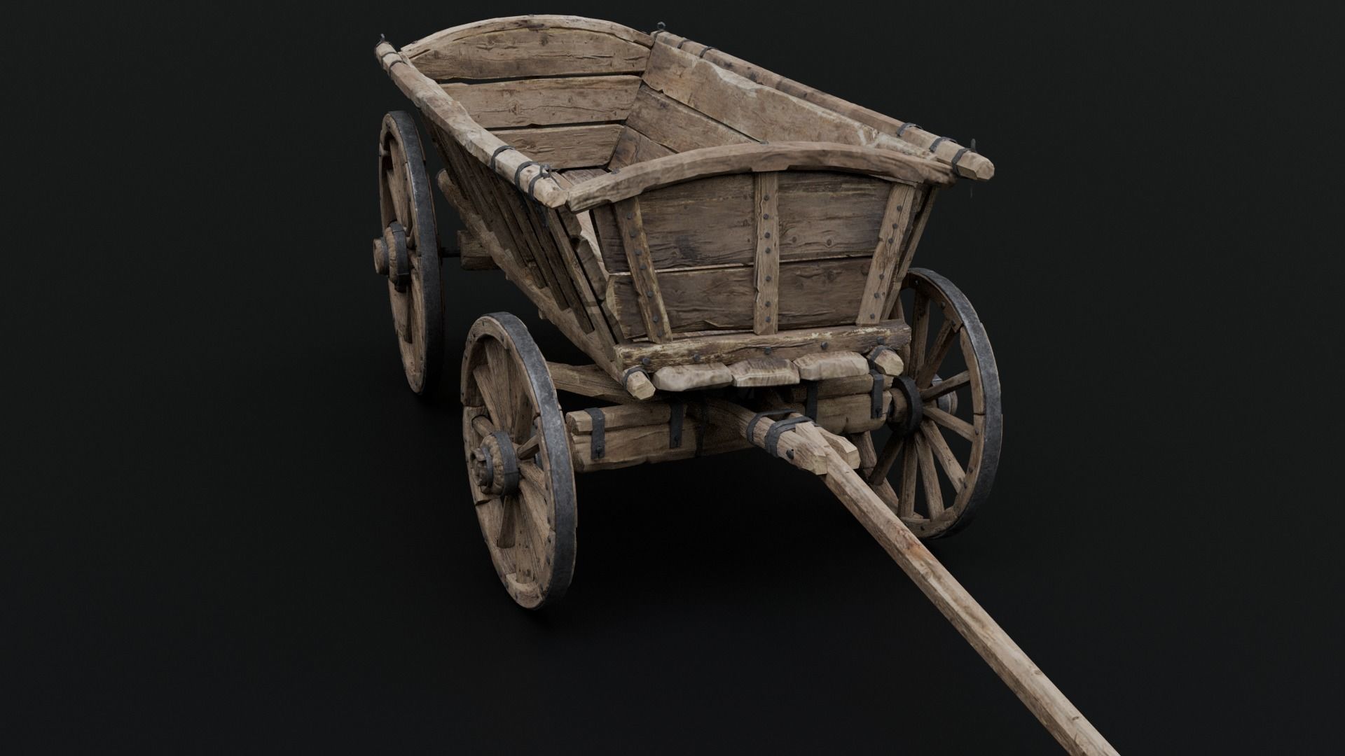 Wagon Medieval 3D model_4