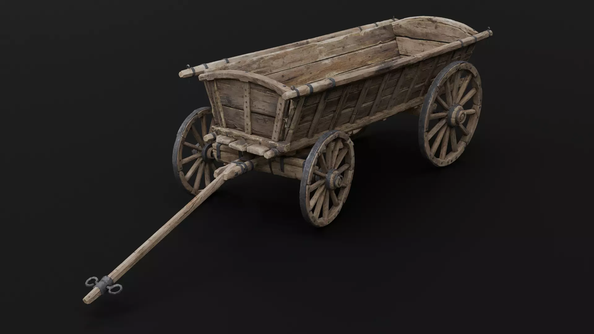 Wagon Medieval 3D model_0