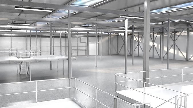 Modern Warehouse VR  AR  Low-poly 3D model
