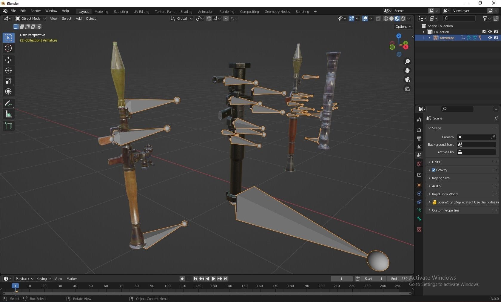 guns rigged rocket launcher pack 3D model_4