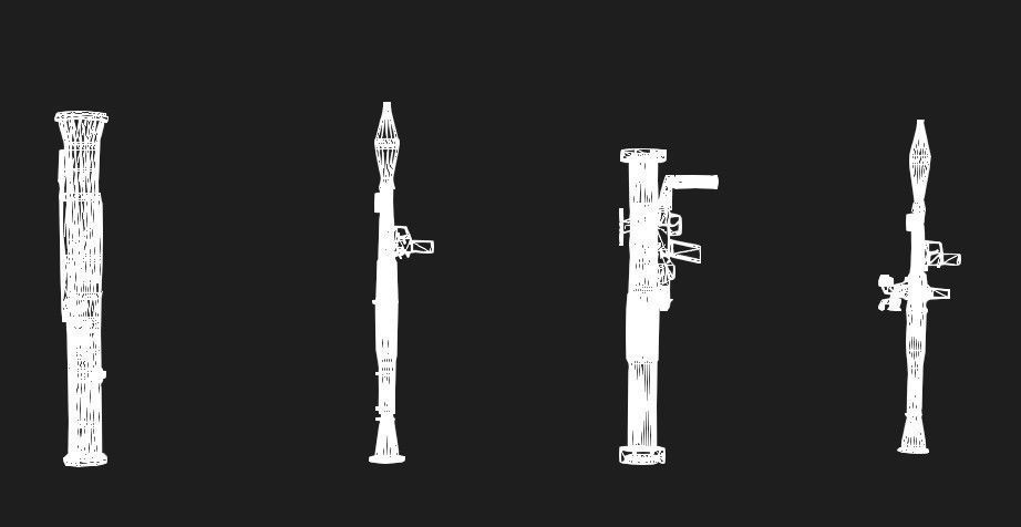 guns rigged rocket launcher pack 3D model_3