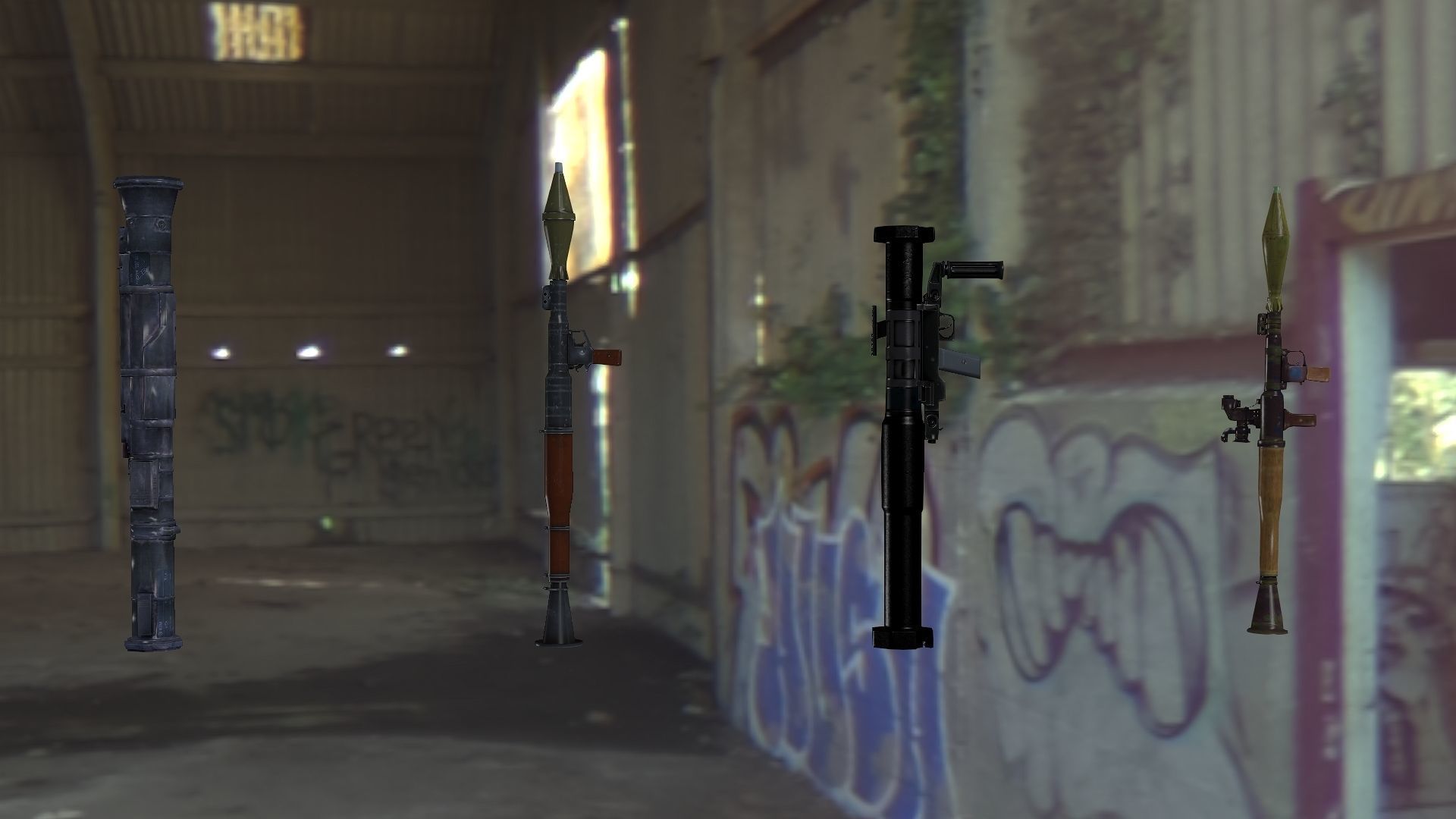 guns rigged rocket launcher pack 3D model_2