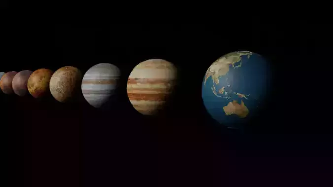 Photorealistic Solar System 3D model
