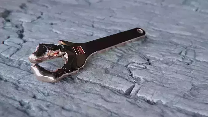 Hand Crescent Wrench - Keychain Gag Gift 3D print model