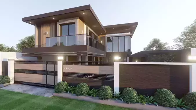 Meraki Villa1 Low-poly 3D model