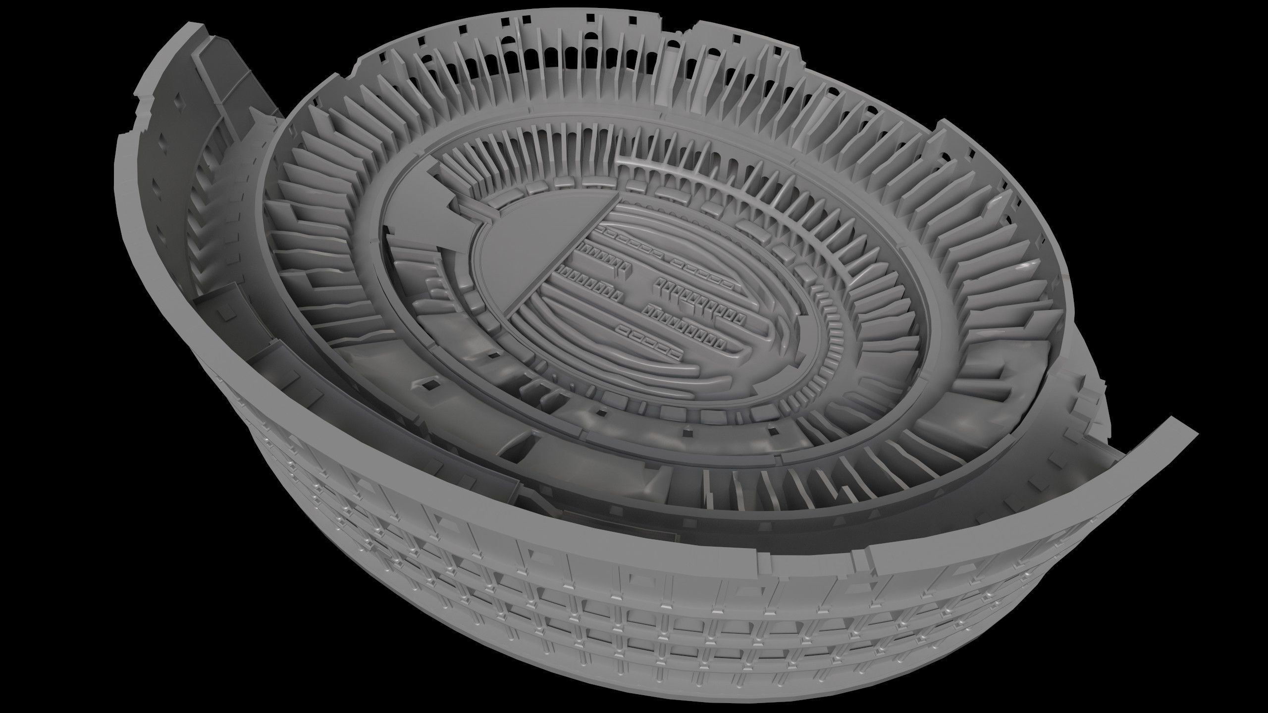 Colosseum Low-poly 3D model_4