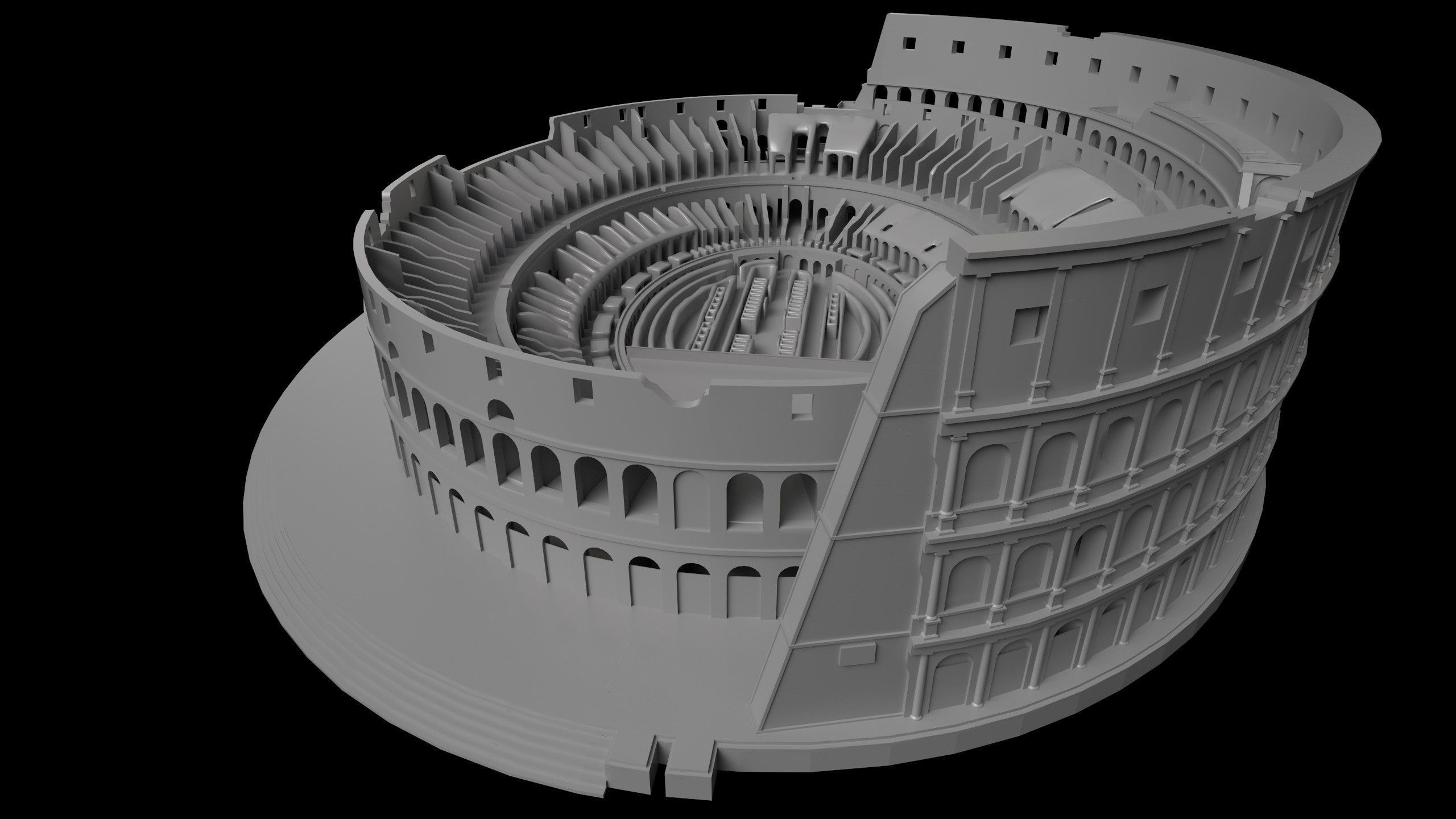 Colosseum Low-poly 3D model_9