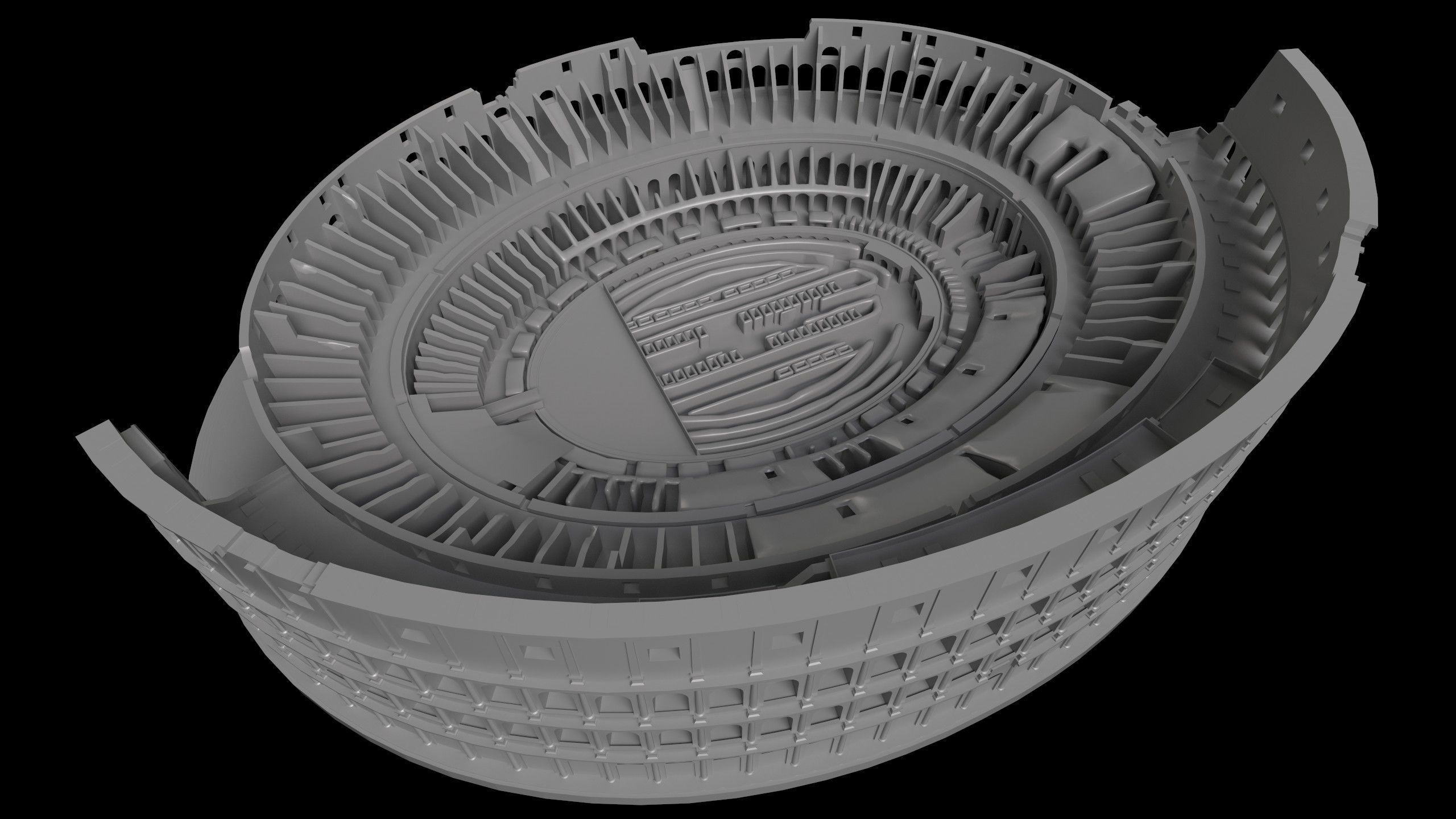 Colosseum Low-poly 3D model_3