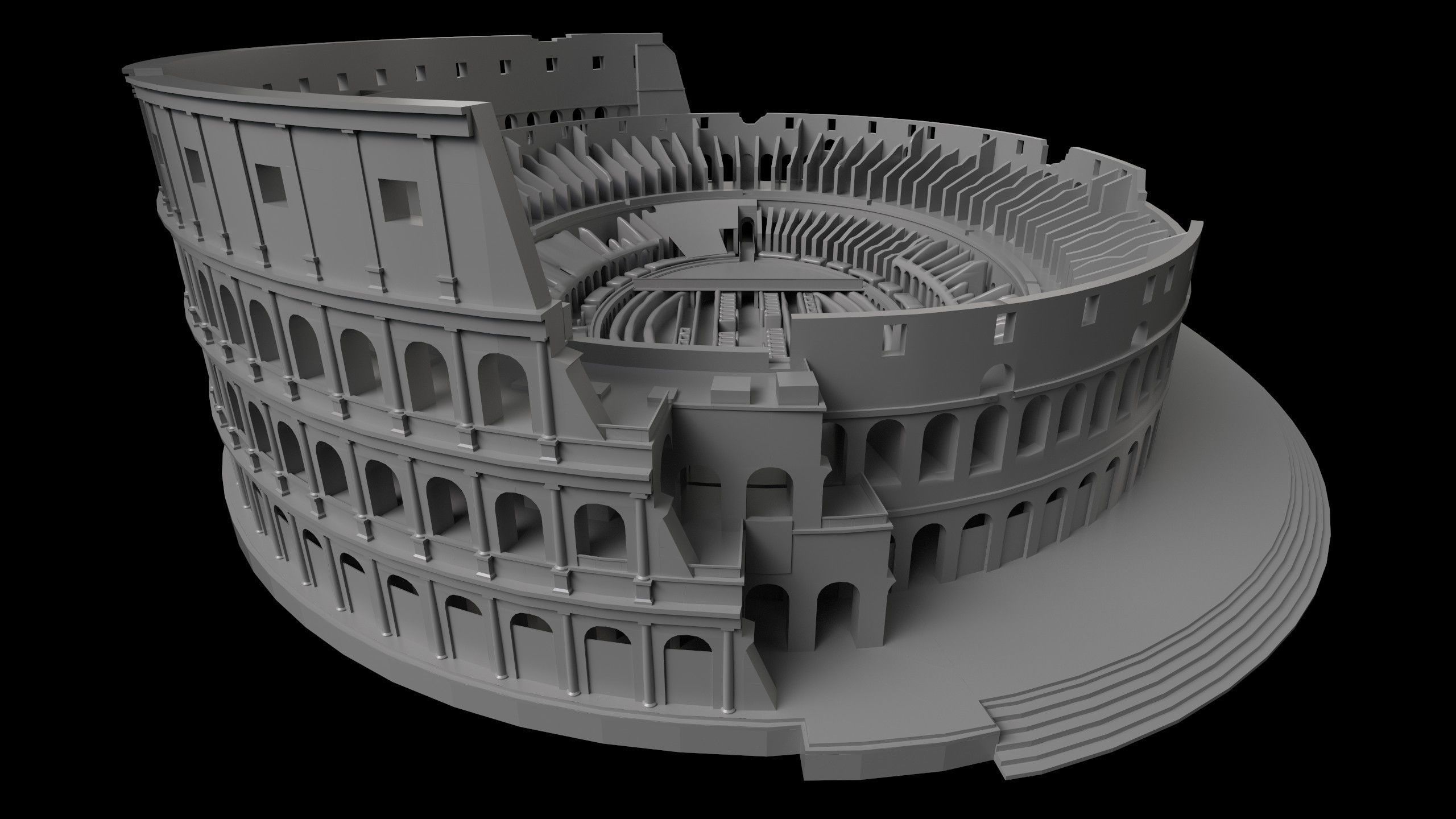 Colosseum Low-poly 3D model_6