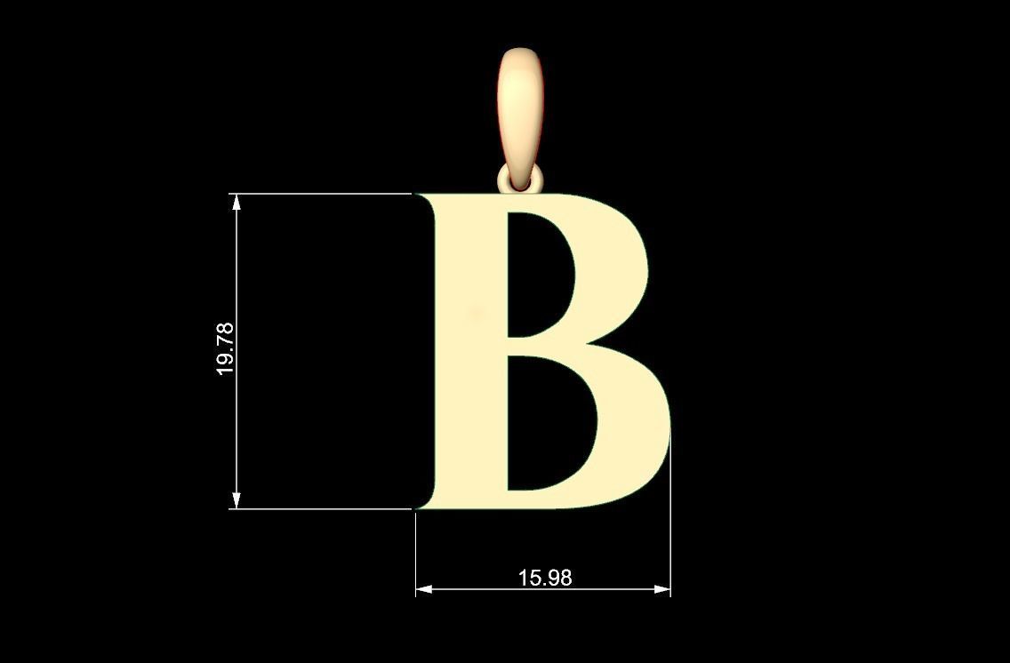 Initial Letters Pendant EVAGR5ANDE B 3D print model_5