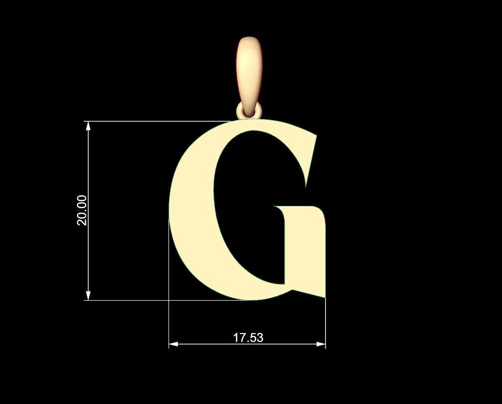 Initial Letters Pendant EVAGR5ANDE G 3D print model_5