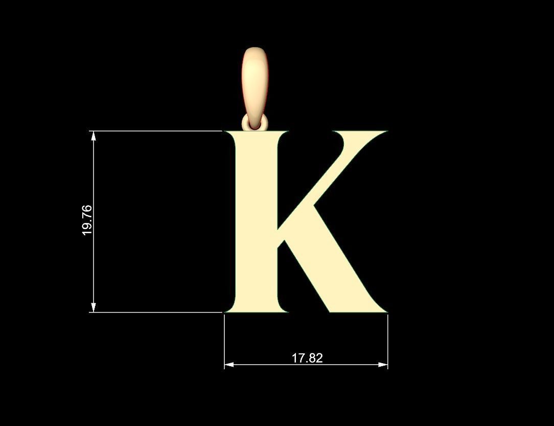 Initial Letters Pendant EVAGR5ANDE K 3D print model_5