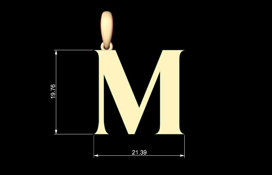 Initial Letters Pendant EVAGR5ANDE M 3D print model_5