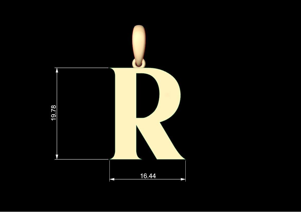 Initial Letters Pendant EVAGR5ANDE R 3D print model_5