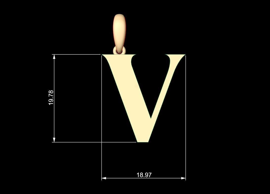 Initial Letters Pendant EVAGR5ANDE V 3D print model_5