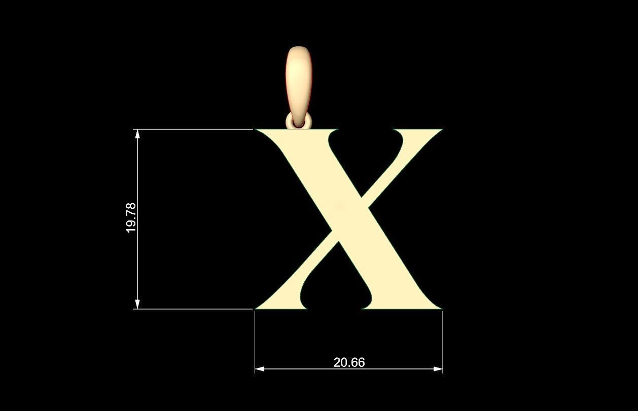 Initial Letters Pendant EVAGR5ANDE X 3D print model_5