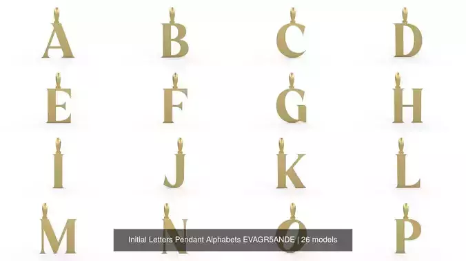 Initial Letters Pendant Alphabets EVAGR5ANDE