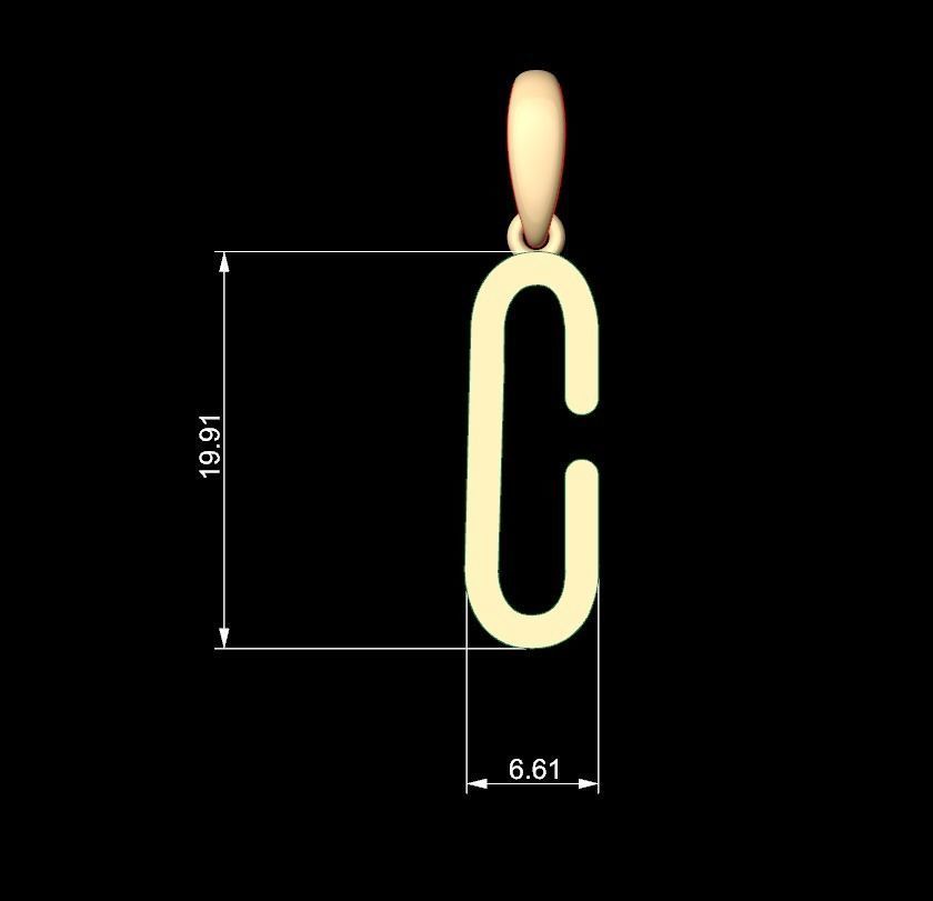 Initial Letters Pendant FRESH BERRIES C 3D print model_5