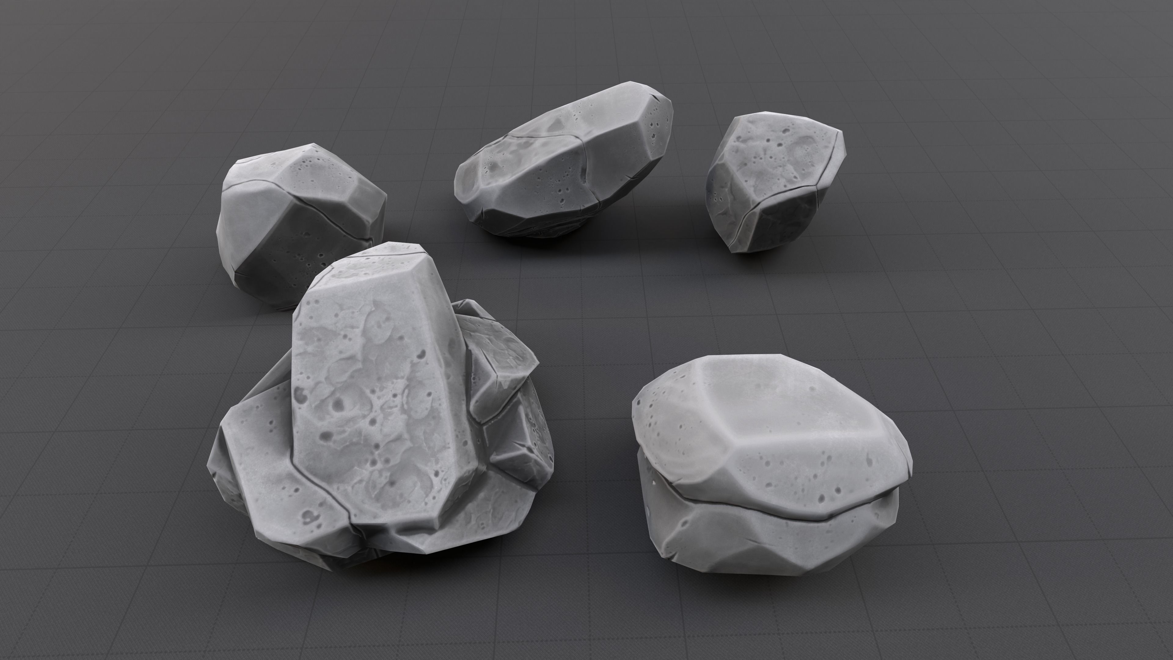Stylized Rock Low Poly Pack Low-poly 3D model_3