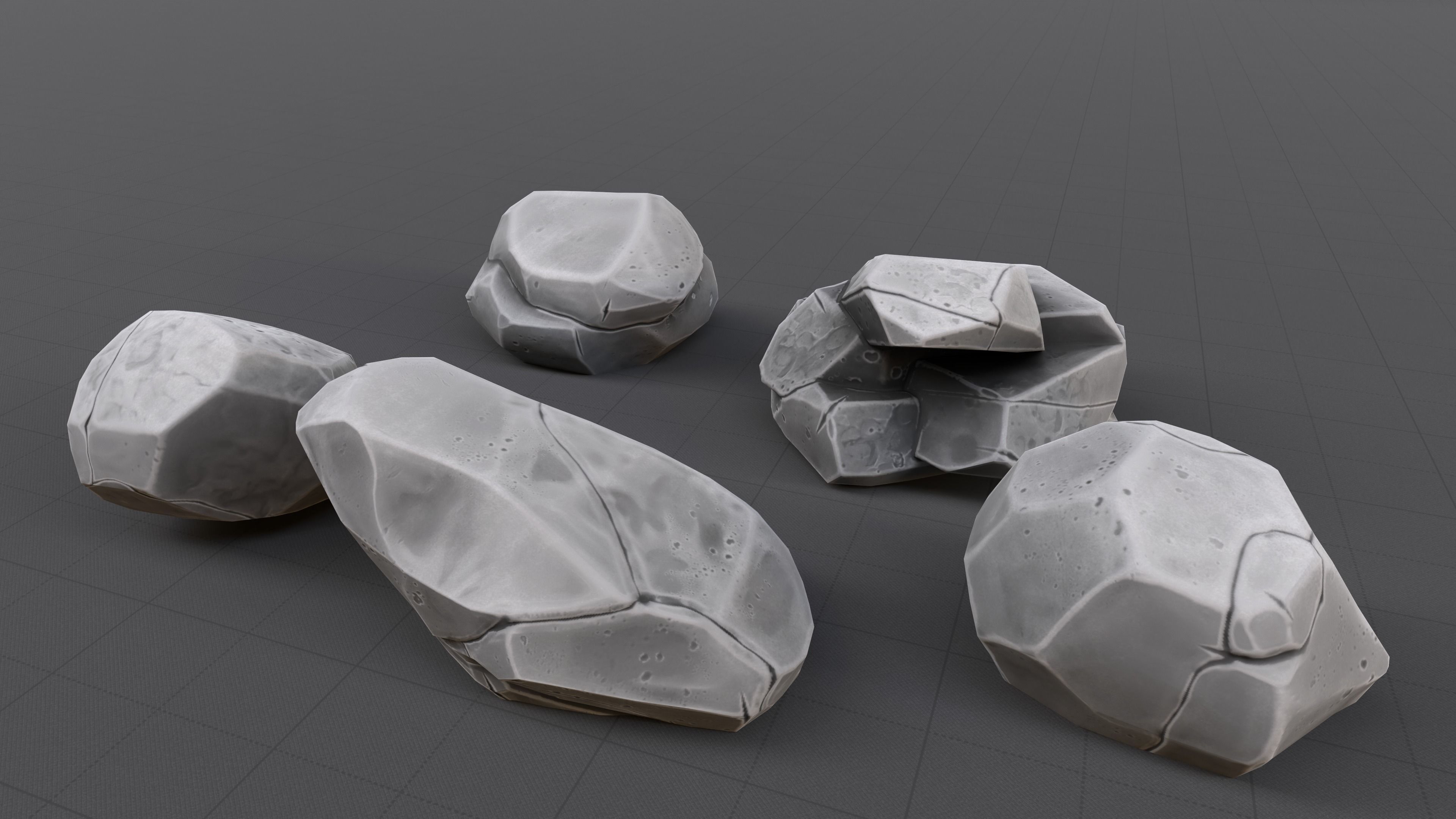 Stylized Rock Low Poly Pack Low-poly 3D model_5