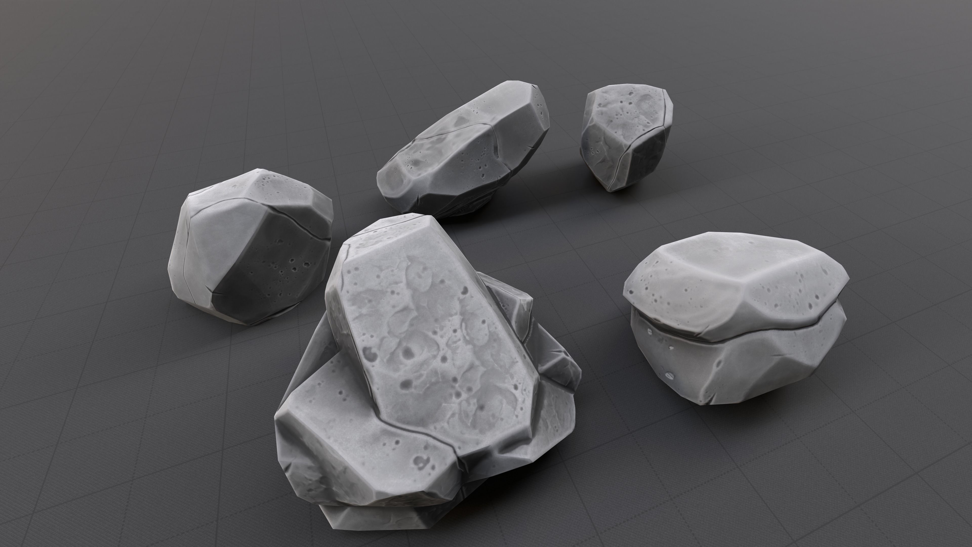 Stylized Rock Low Poly Pack Low-poly 3D model_1
