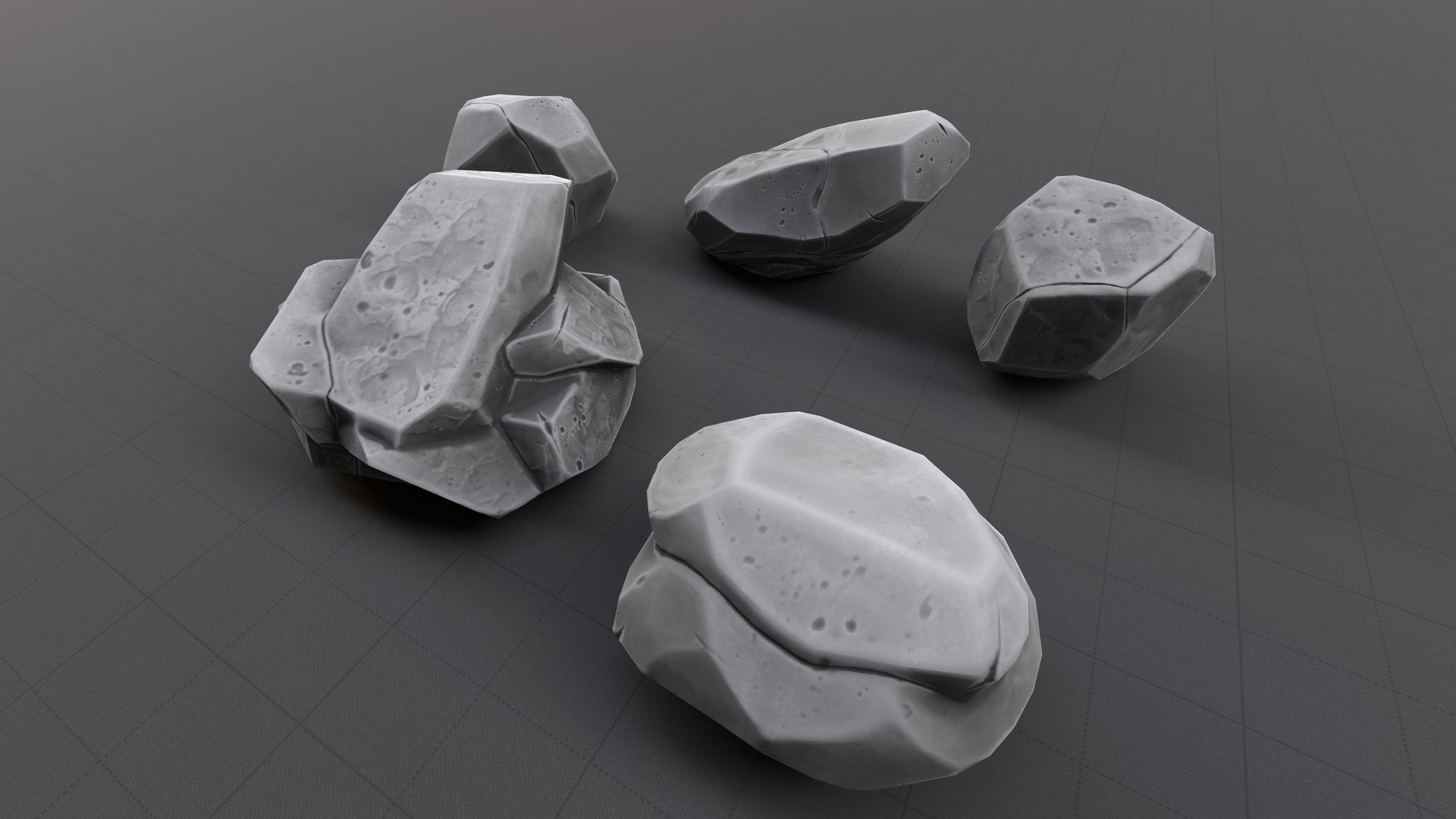 Stylized Rock Low Poly Pack Low-poly 3D model_2