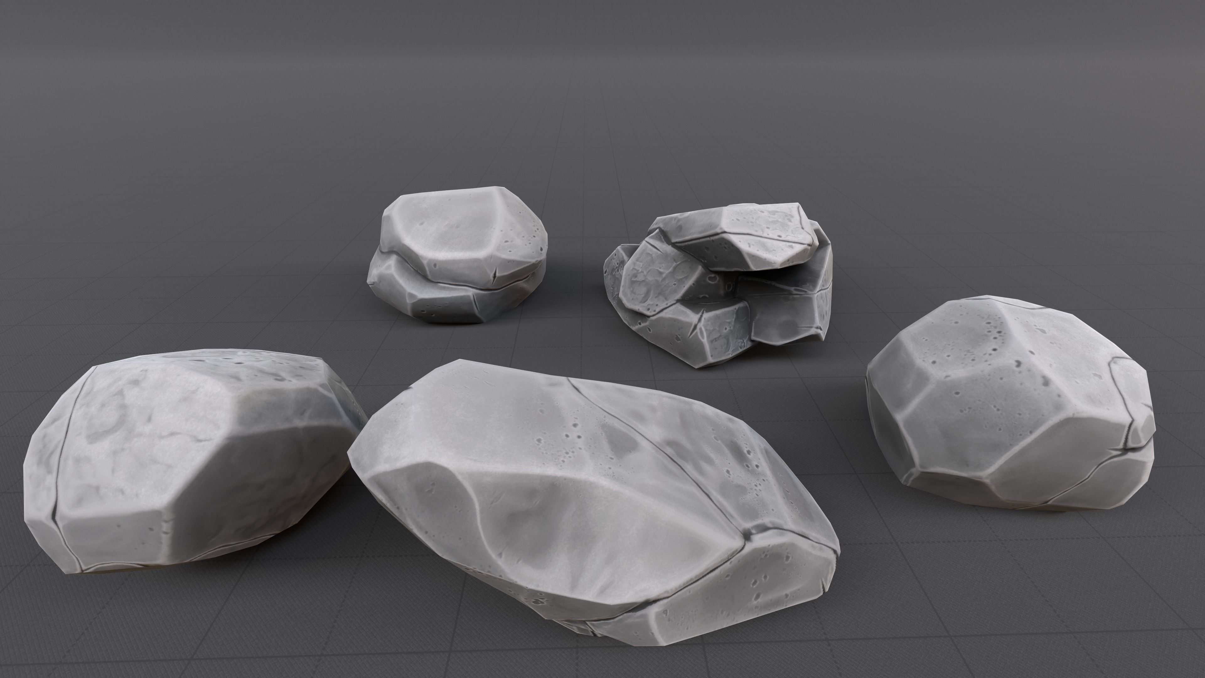 Stylized Rock Low Poly Pack Low-poly 3D model_6
