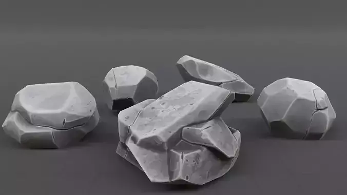 Stylized Rock Low Poly Pack Low-poly 3D model
