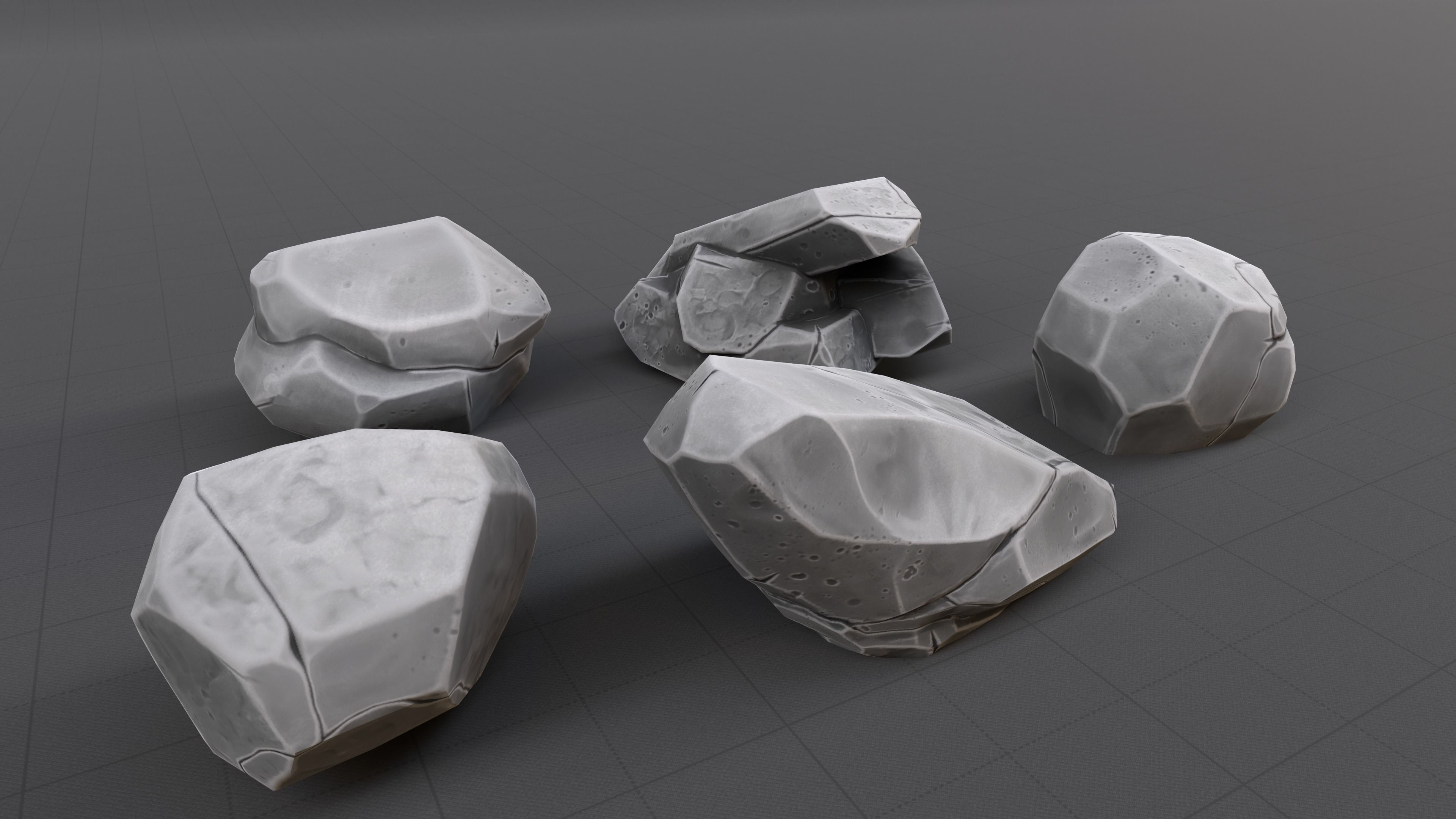 Stylized Rock Low Poly Pack Low-poly 3D model_4