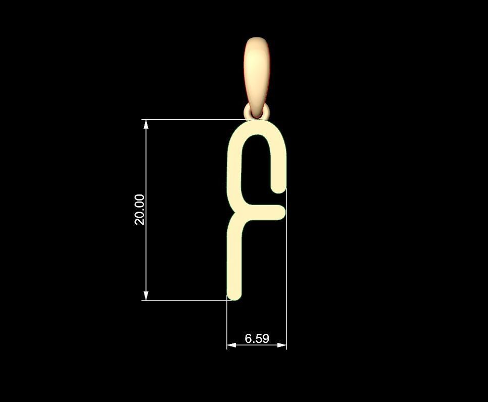 Initial Letters Pendant FRESH BERRIES F 3D print model_5