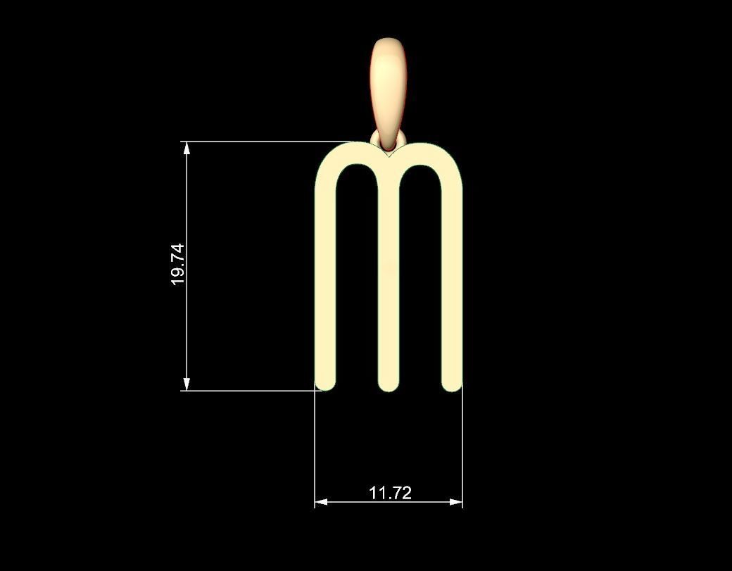 Initial Letters Pendant FRESH BERRIES M 3D print model_4