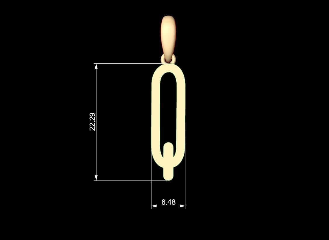 Initial Letters Pendant FRESH BERRIES Q 3D print model_5