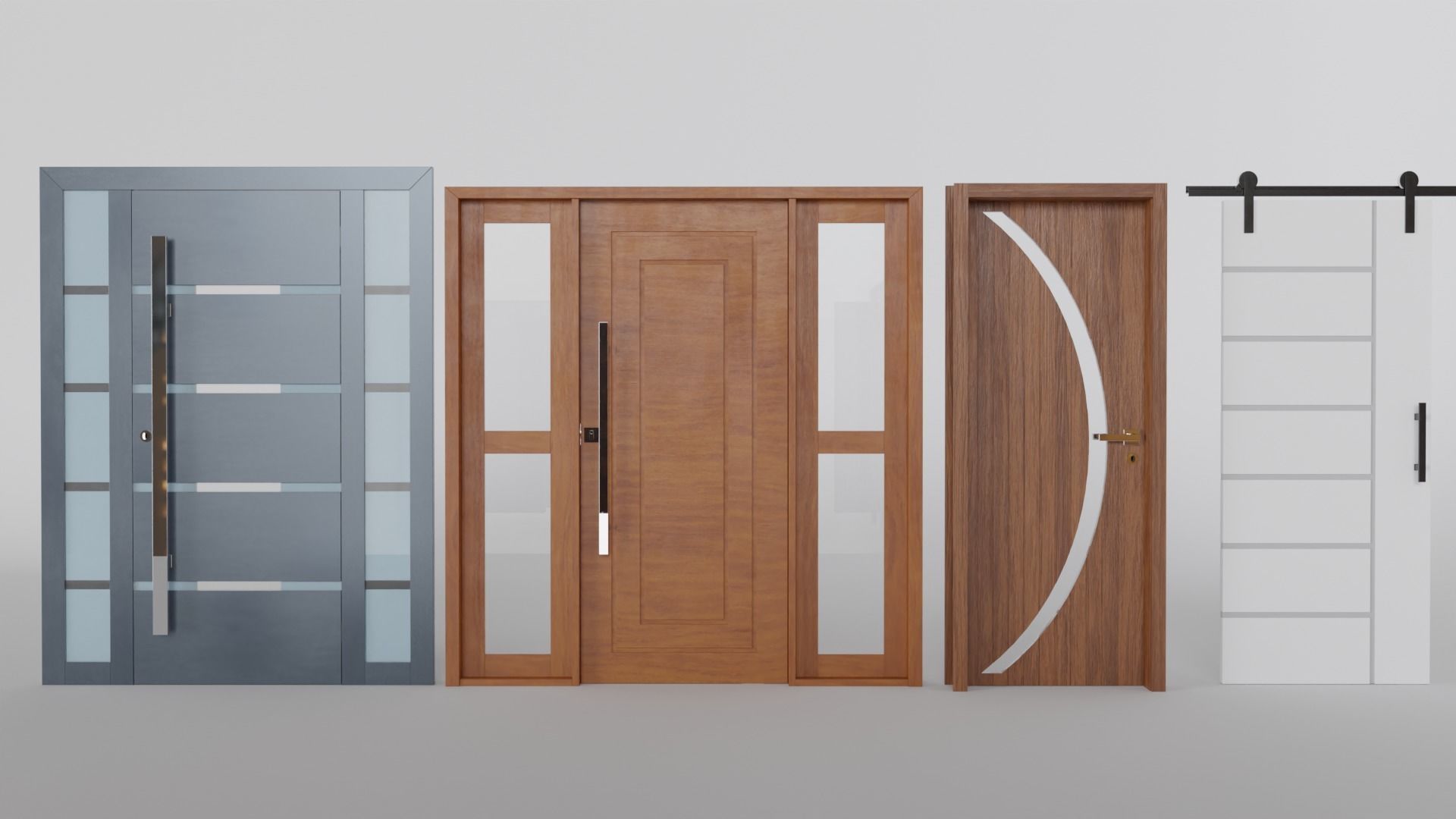 15 Modern Doors 3D model_3