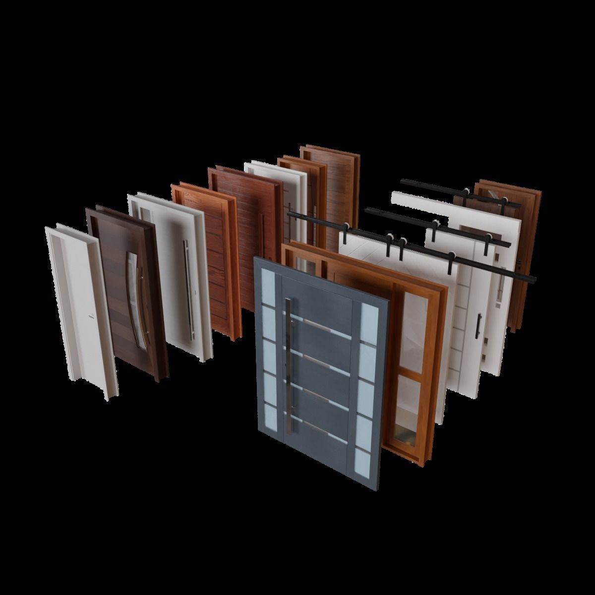 15 Modern Doors 3D model_5