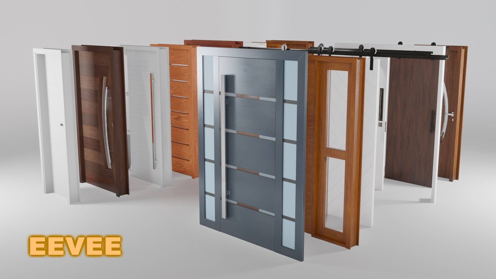 15 Modern Doors 3D model_47
