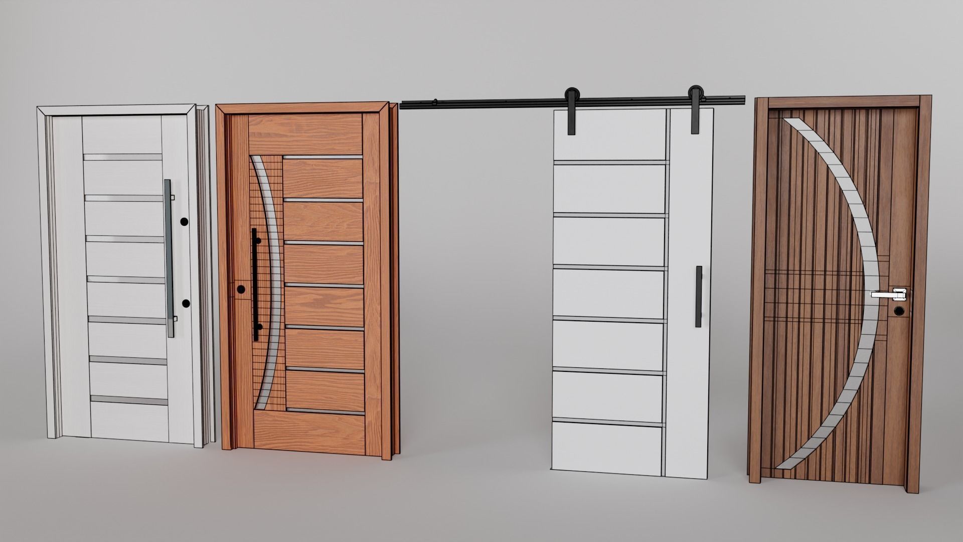 15 Modern Doors 3D model_48