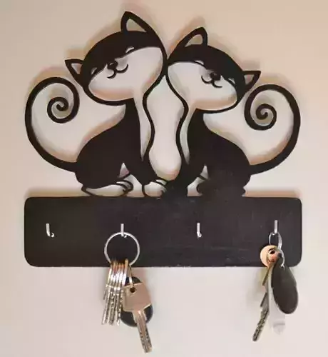 Cat Key Holder - STL for 3D printing -Animal Keys Hanger