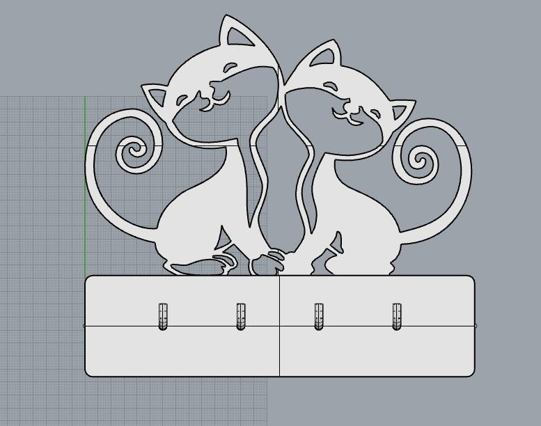 Cat Key Holder - STL for 3D printing -Animal Keys Hanger 3D print model_2