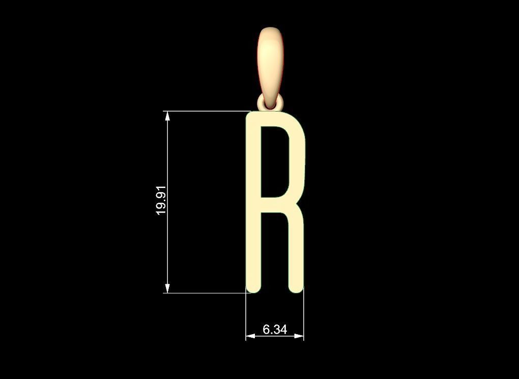 Initial Letters Pendant FRESH BERRIES R 3D print model_5