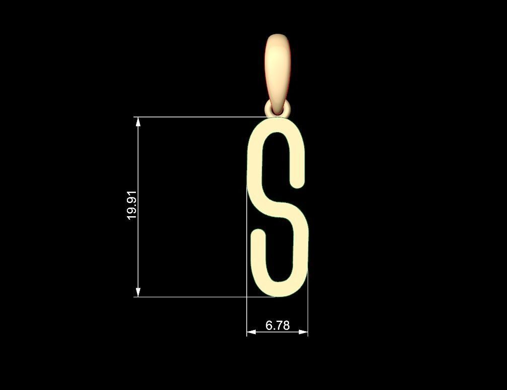 Initial Letters Pendant FRESH BERRIES S 3D print model_5