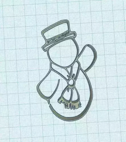 snow man cookie cutter 3D print model