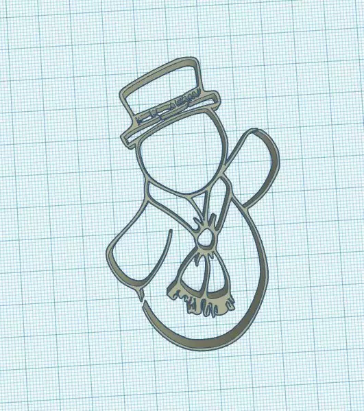 snow man cookie cutter 3D print model