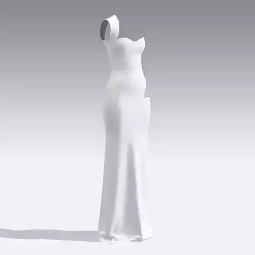 DRESS ONE SHOULDER WHITE PANELED LOOK 