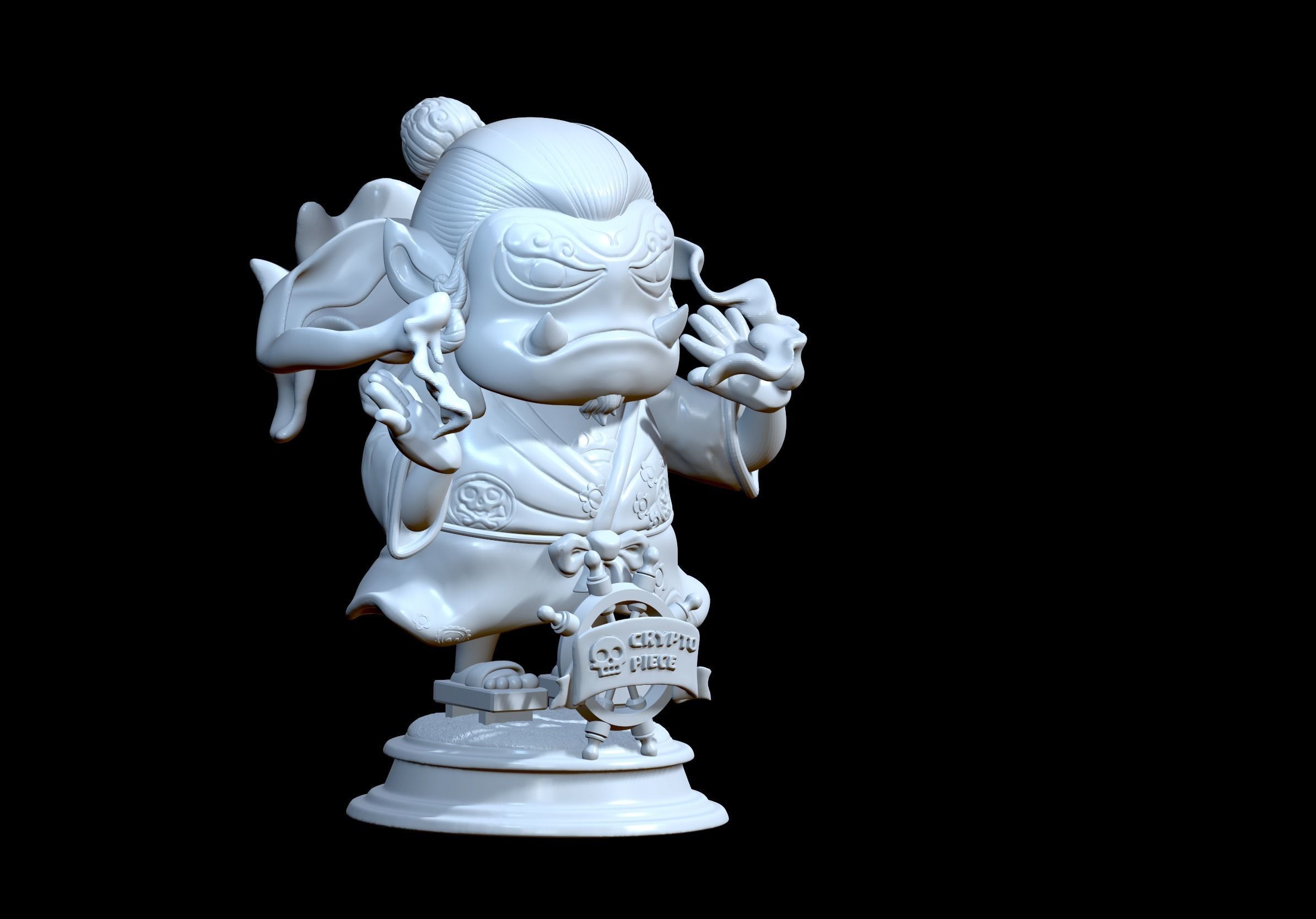 Model samurai obj santa claus figurine 3D print model_2
