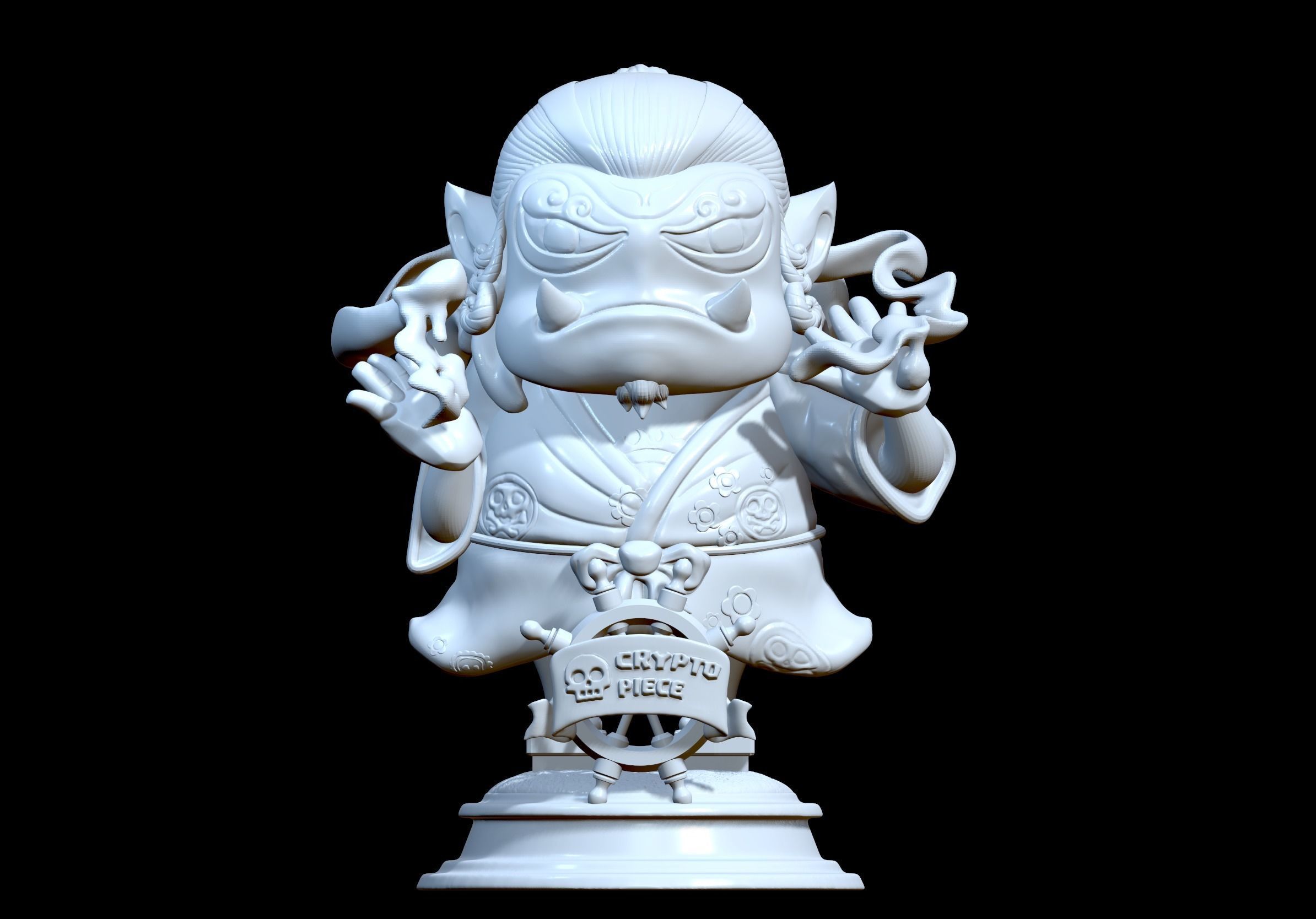 Model samurai obj santa claus figurine 3D print model_6