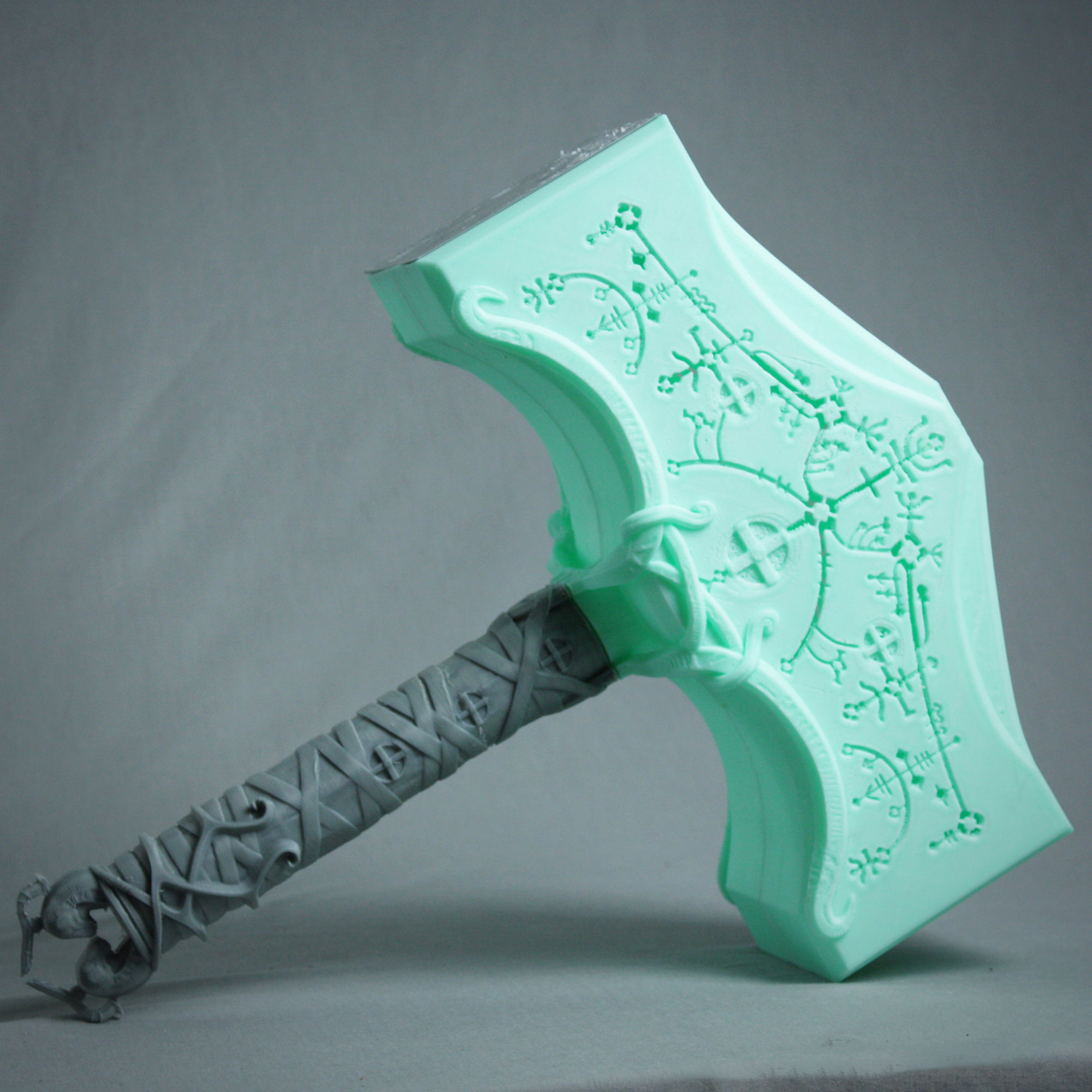 GOD OF WAR THOR HAMMER STL 3MF 3D PRINTING FILE LED COMPATIBLE 3D model